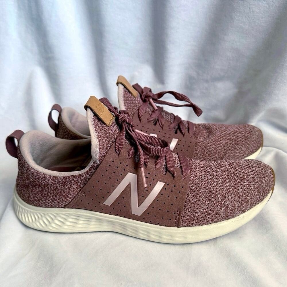 New Balance Womens 9.5 Fresh Foam Pink Purple Knit Running Shoes - Picture 3 of 8